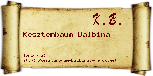 Kesztenbaum Balbina névjegykártya